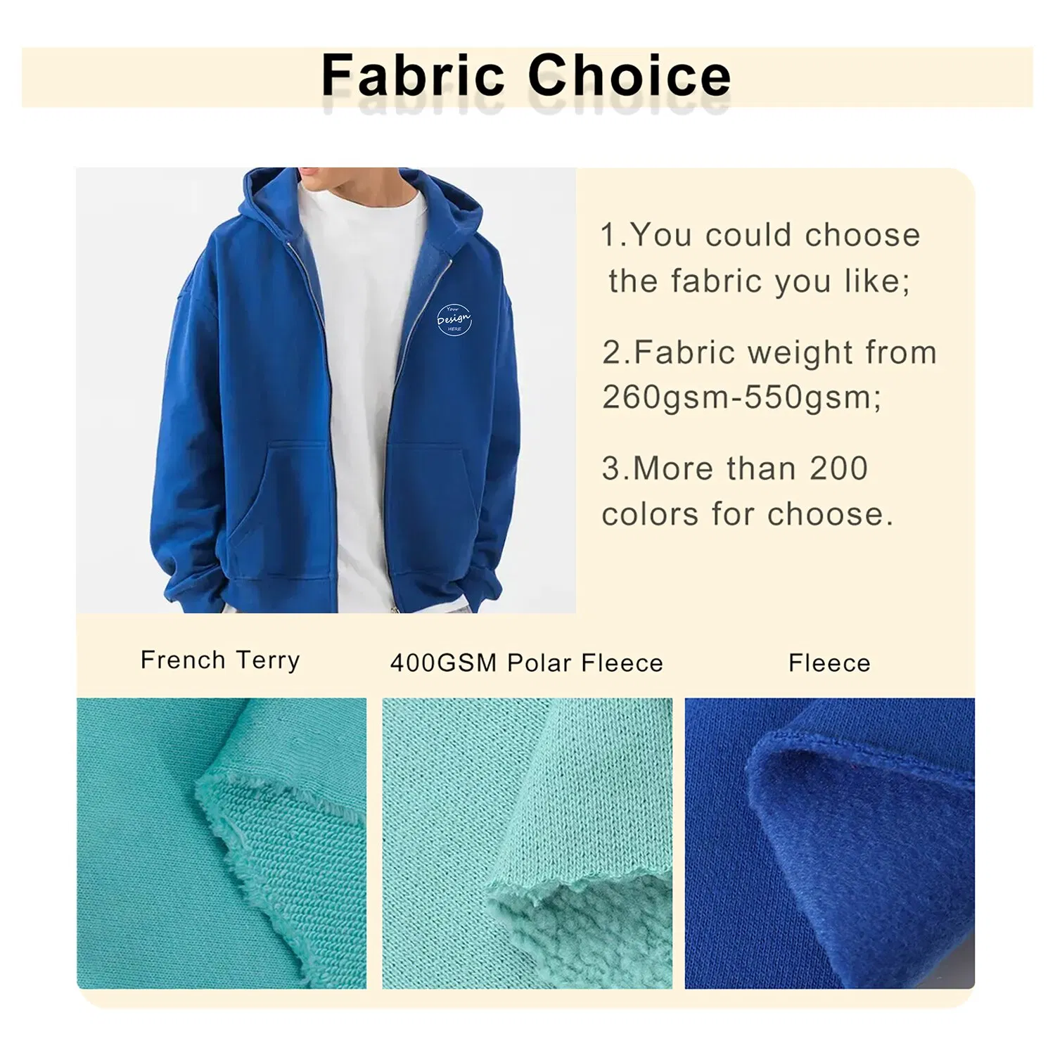 Sudadera con Cremallera Bordada de Color Sólido de Alta Calidad OEM, Ropa Deportiva a Granel, Sudaderas con cremallera en blanco Highstreet para hombres Casuales