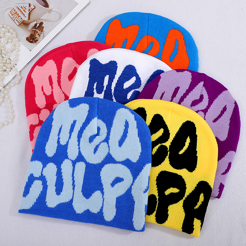 Venta al por mayor Unisex Sombrero de Invierno con Estampado Completo Gorra con Logotipo Personalizado Gorro de punto sin puños de acrílico