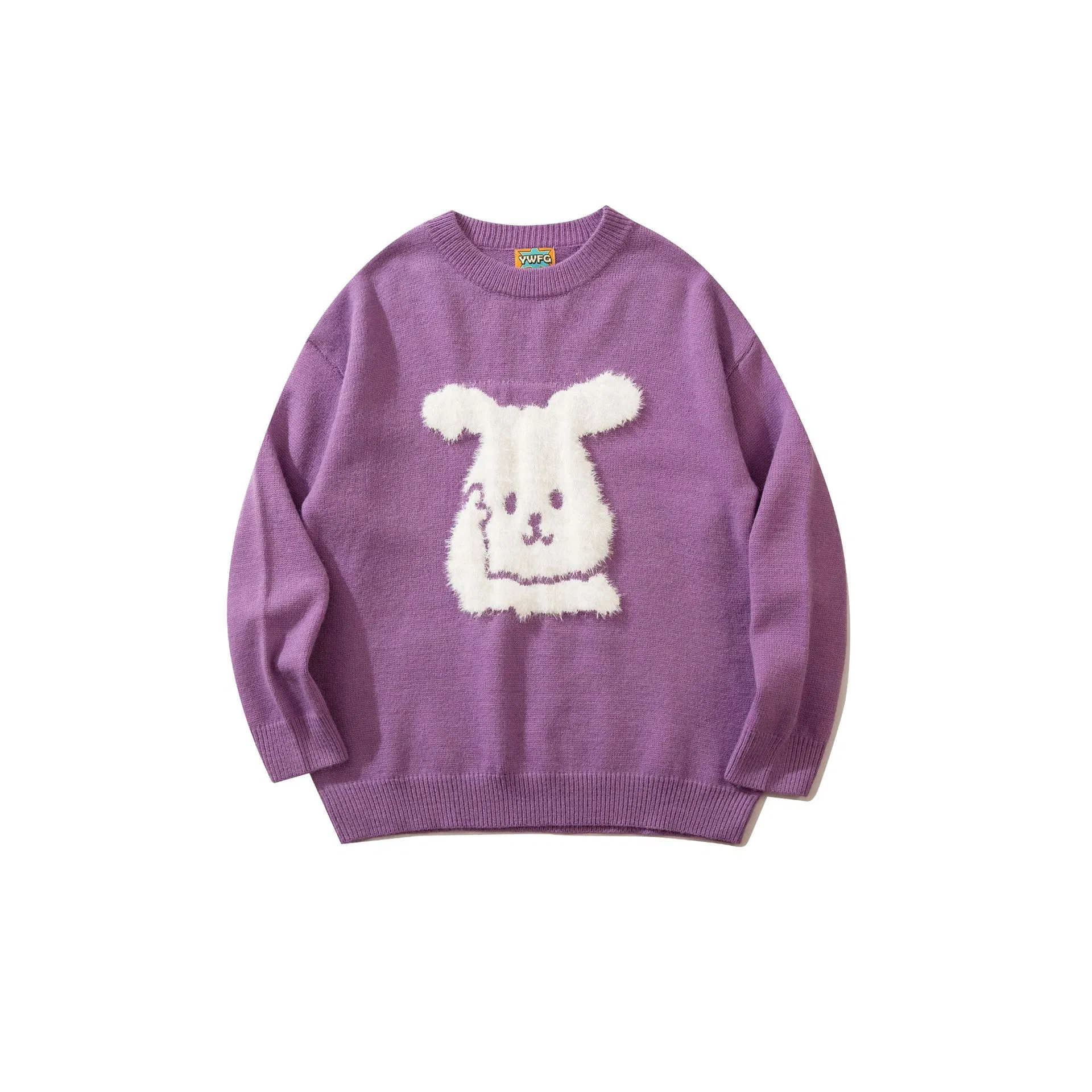 Suéter Suelto con Estampado de Cartón y Manga de Murciélago con Cuello Redondo para Niñas Recién Llegadas