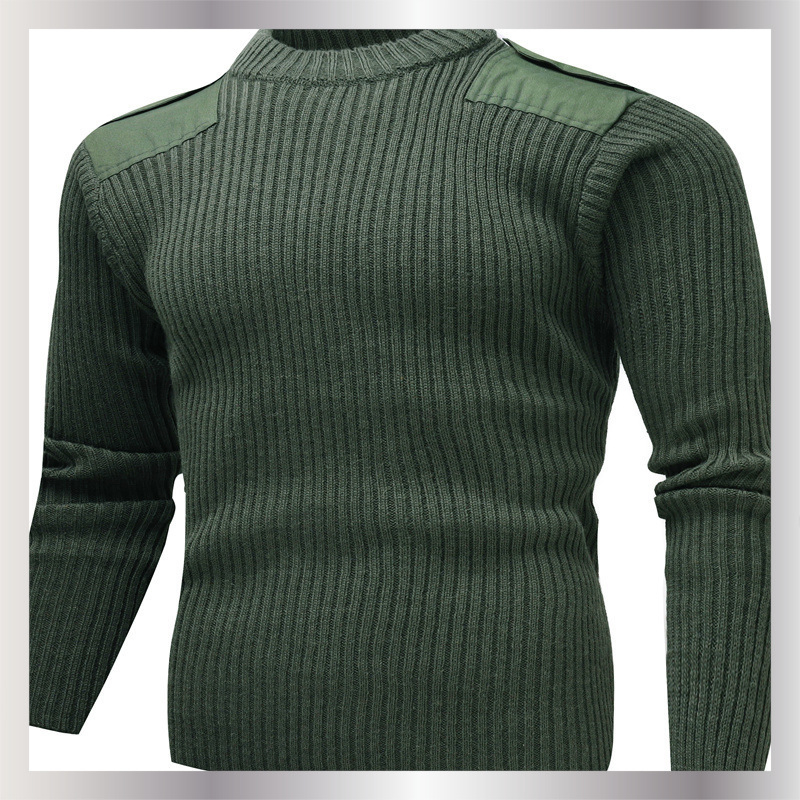 Suéter de lana Táctico Verde Oliva para Hombre′s con Cuello levantado Cómodo Suéter cálido