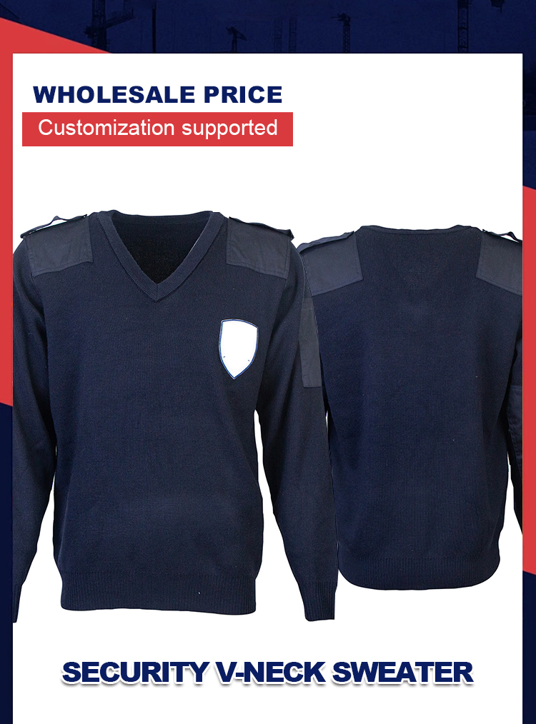 Suéter con Cuello en V de Seguridad para Hombre, Prendas de punto, Jersey de Manga Larga, Sudadera, Suéter de punto