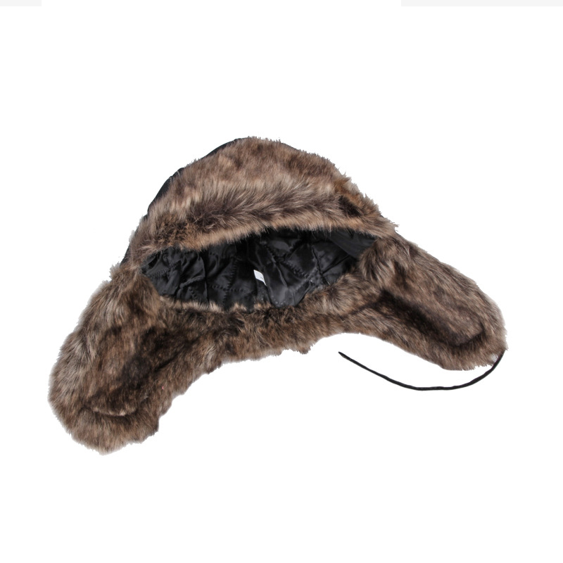 Nuevos Sombreros de Piloto Cálidos de Protección Auditiva a Prueba de Viento para Exteriores de Cuero Artificial de Otoño e Invierno