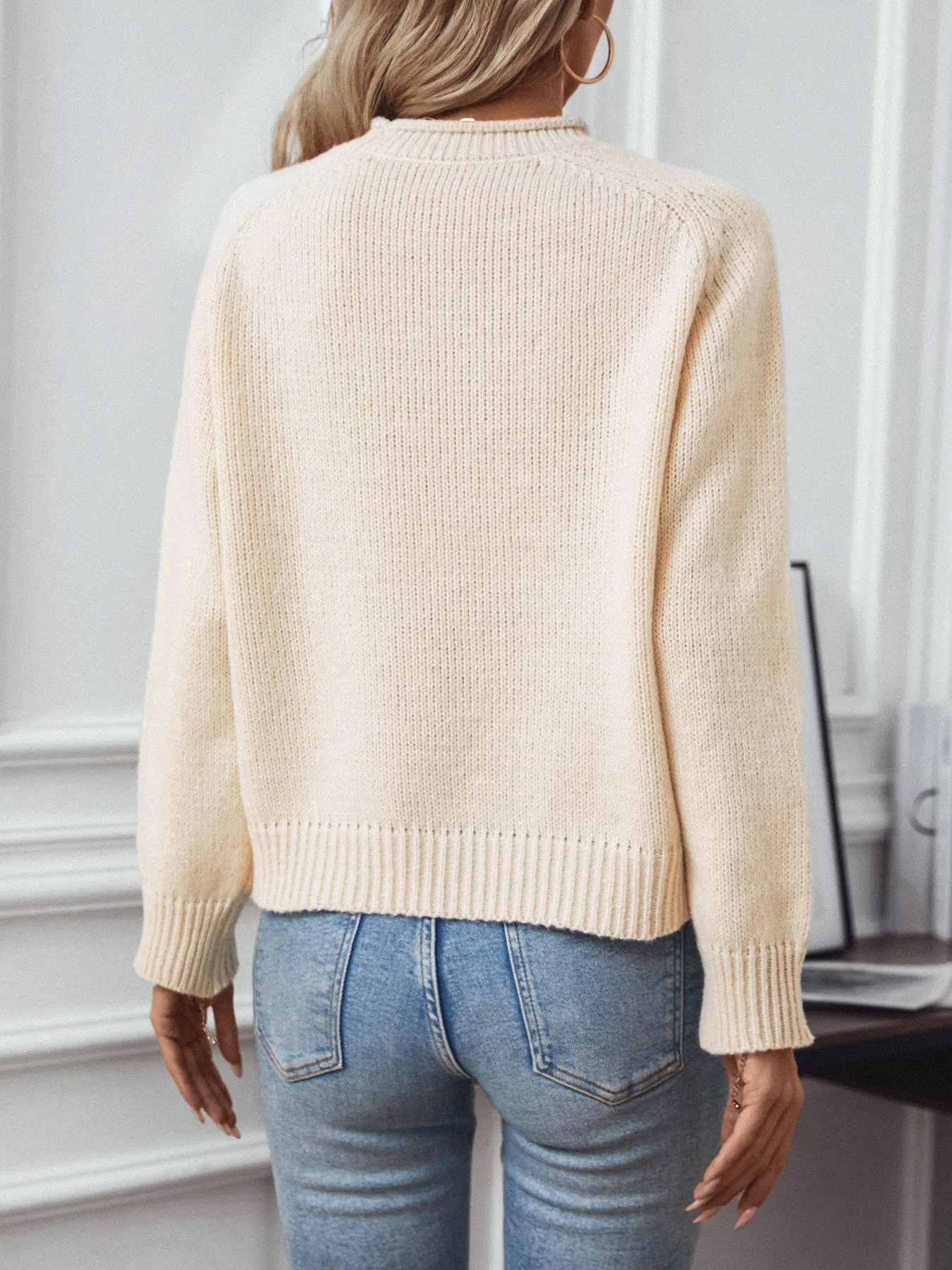 Jersey de Árbol de Navidad para Mujer & amp;prime; s Suéter Cálido de punto Suelto con cuello vuelto