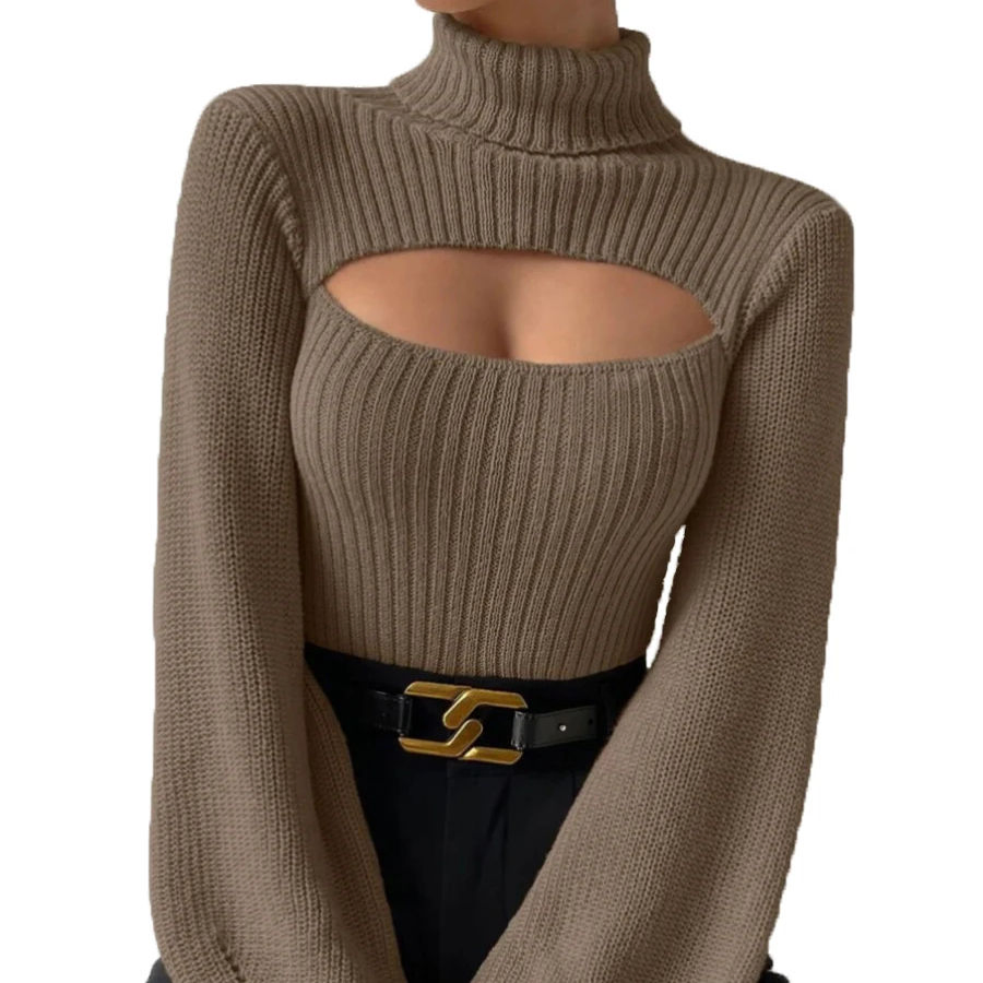 Suéter de especias sexy Sense Cuello alto Suéter de invierno para mujer & amp;prime; s