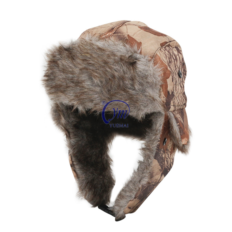 Sombrero de Bombardero a Prueba de Viento de Invierno Unisex Yuemai Ushanka con Sombrero de Trampero de Piel Sintética Gorro Cálido con Orejeras