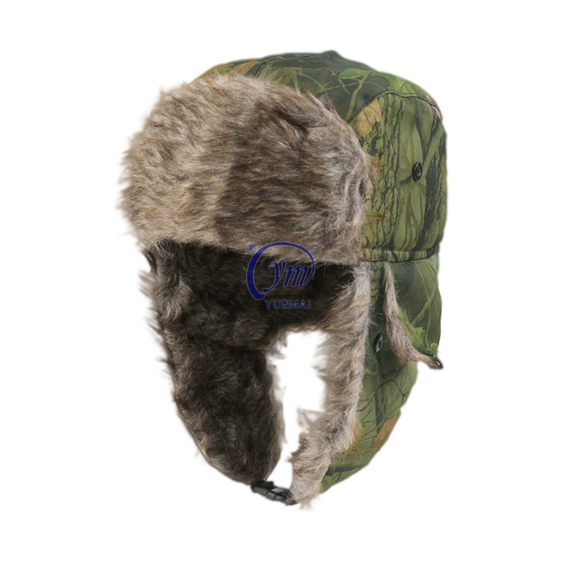 Sombrero de Bombardero a Prueba de Viento de Invierno Unisex Yuemai Ushanka con Sombrero de Trampero de Piel Sintética Gorro Cálido con Orejeras