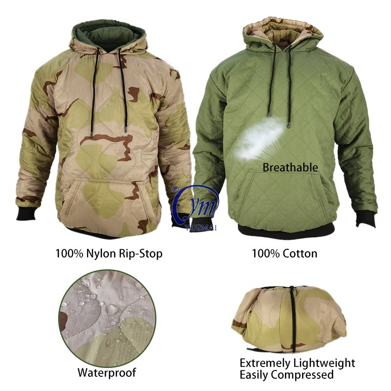 Chaqueta de jersey con capucha Woobie de Nailon para exteriores Impermeable y cálida de camuflaje para hombre′ s