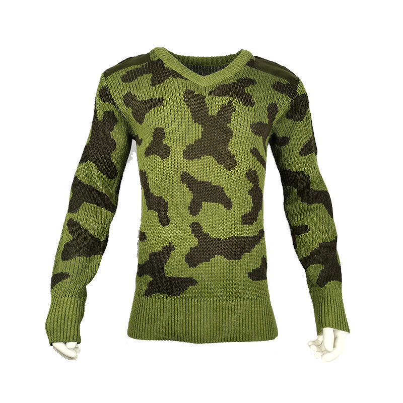 Suéter de Camuflaje de Otoño Invierno de Seguridad para Hombres y entrenamiento de Caza al Aire Libre Suéter de Comando Acrílico de Lana de Punto