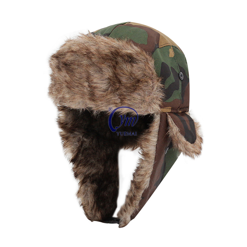 Sombrero de Bombardero a Prueba de Viento de Invierno Unisex Yuemai Ushanka con Sombrero de Trampero de Piel Sintética Gorro Cálido con Orejeras