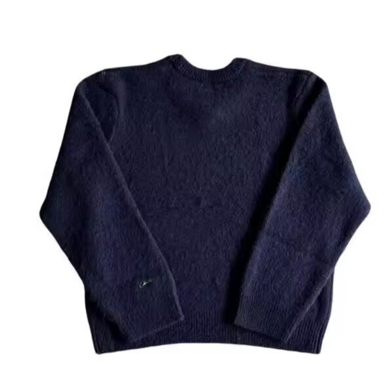 Suéter de Punto de Mohair Corteiz Suéter de Manga Larga para Hombre Jersey Holgado Versátil de Punto