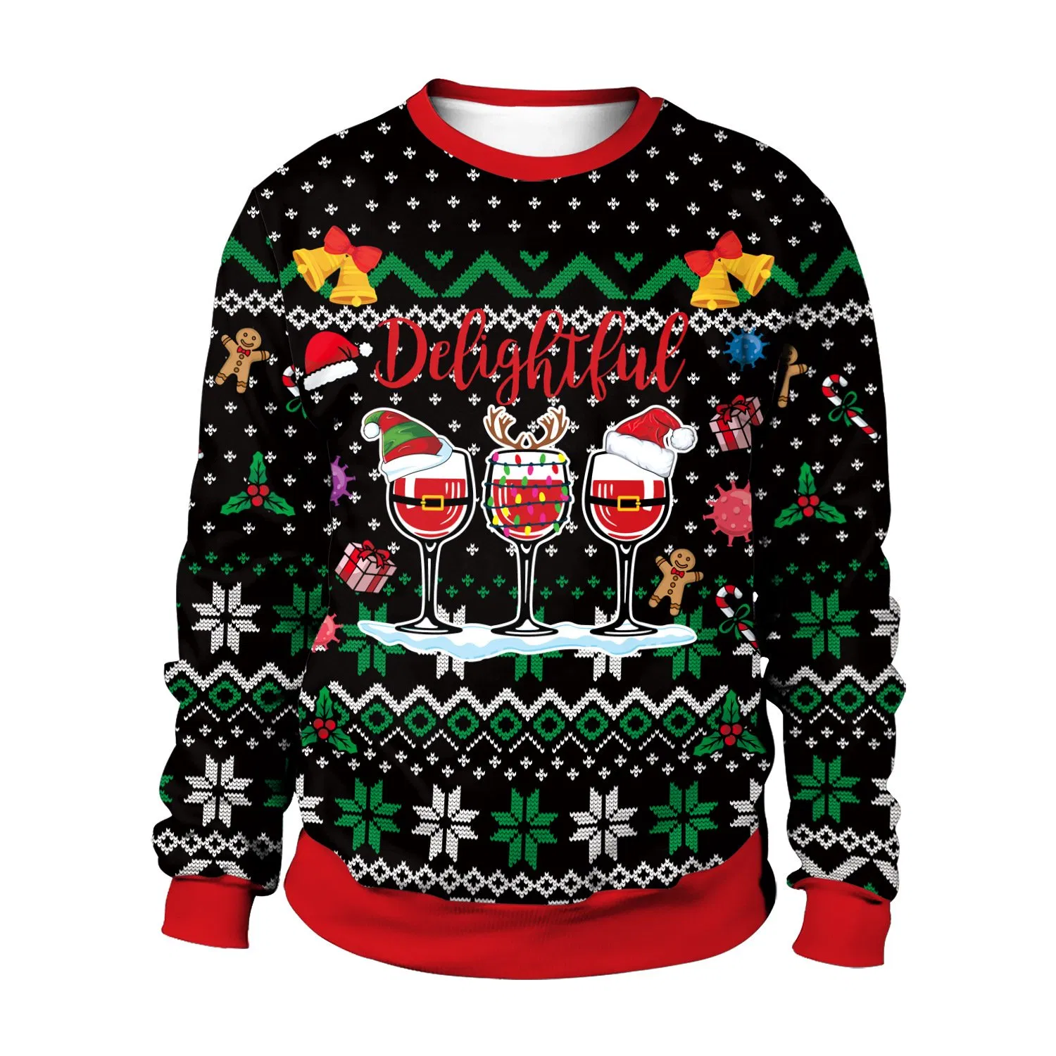 Suéter de Navidad de Pareja al por mayor, Ropa de Mujer Personalizada, Jersey de Navidad de Animales para Mujer, Suéteres de punto con cuello redondo para adultos