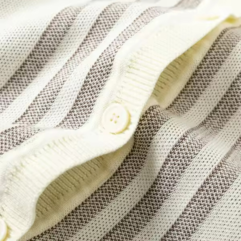 Cárdigan de Punto de Manga Corta para Hombre de Alta Calidad, Logotipo Personalizado, Suéter de Cuello Polo de Punto de Algodón Popular, Ropa de Calle de Moda, Suéter para Hombre