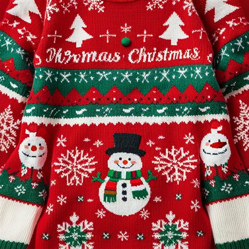 Suéter de Navidad Casual Unisex OEM / ODM Jersey de Manga Larga de Punto con Cuello Redondo al por Mayor Personalizado Diversión de Invierno para Navidad