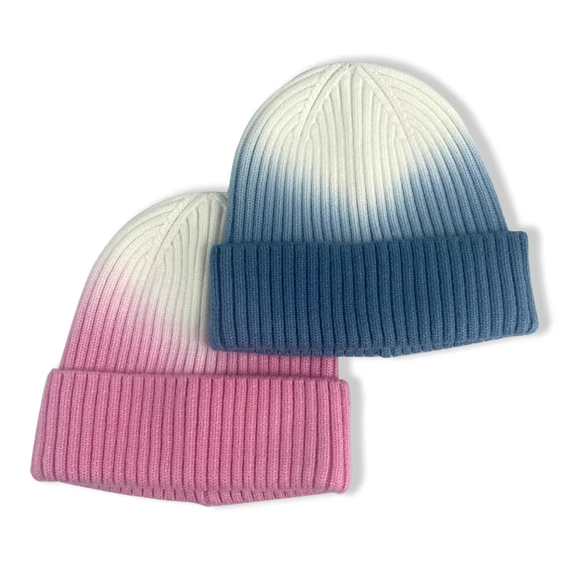Gorros con Puños Clásicos Ecológicos Unisex Gorro de Pompón de Mezcla Acrílica de Lana Acanalada de Punto de Alta Calidad para Mujer