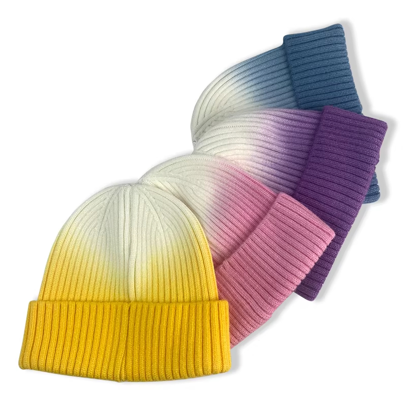 Gorros con Puños Clásicos Ecológicos Unisex Gorro de Pompón de Mezcla Acrílica de Lana Acanalada de Punto de Alta Calidad para Mujer