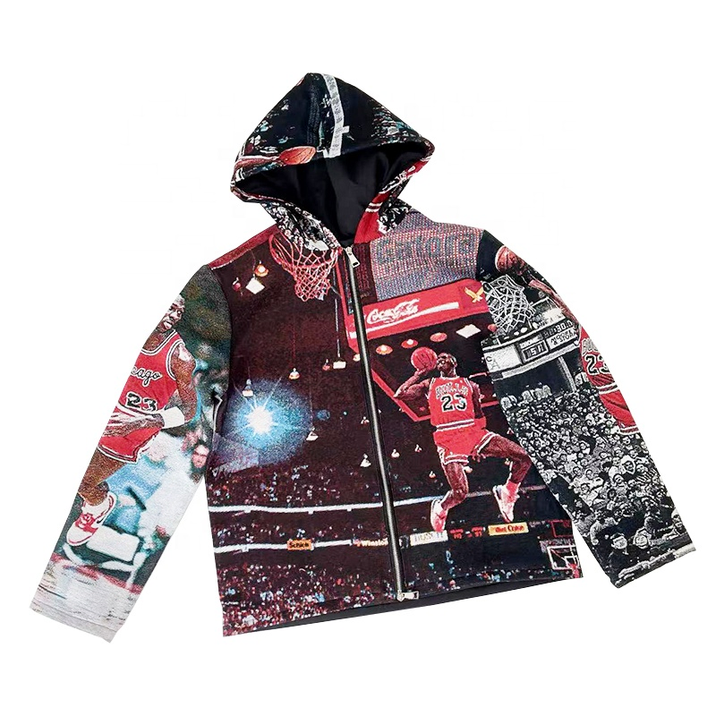 Venta Caliente Suéter de Tapiz Tejido Personalizado Cuellos Redondos Todos los Tamaños Más Suéter de Jersey con Capucha de Tapiz