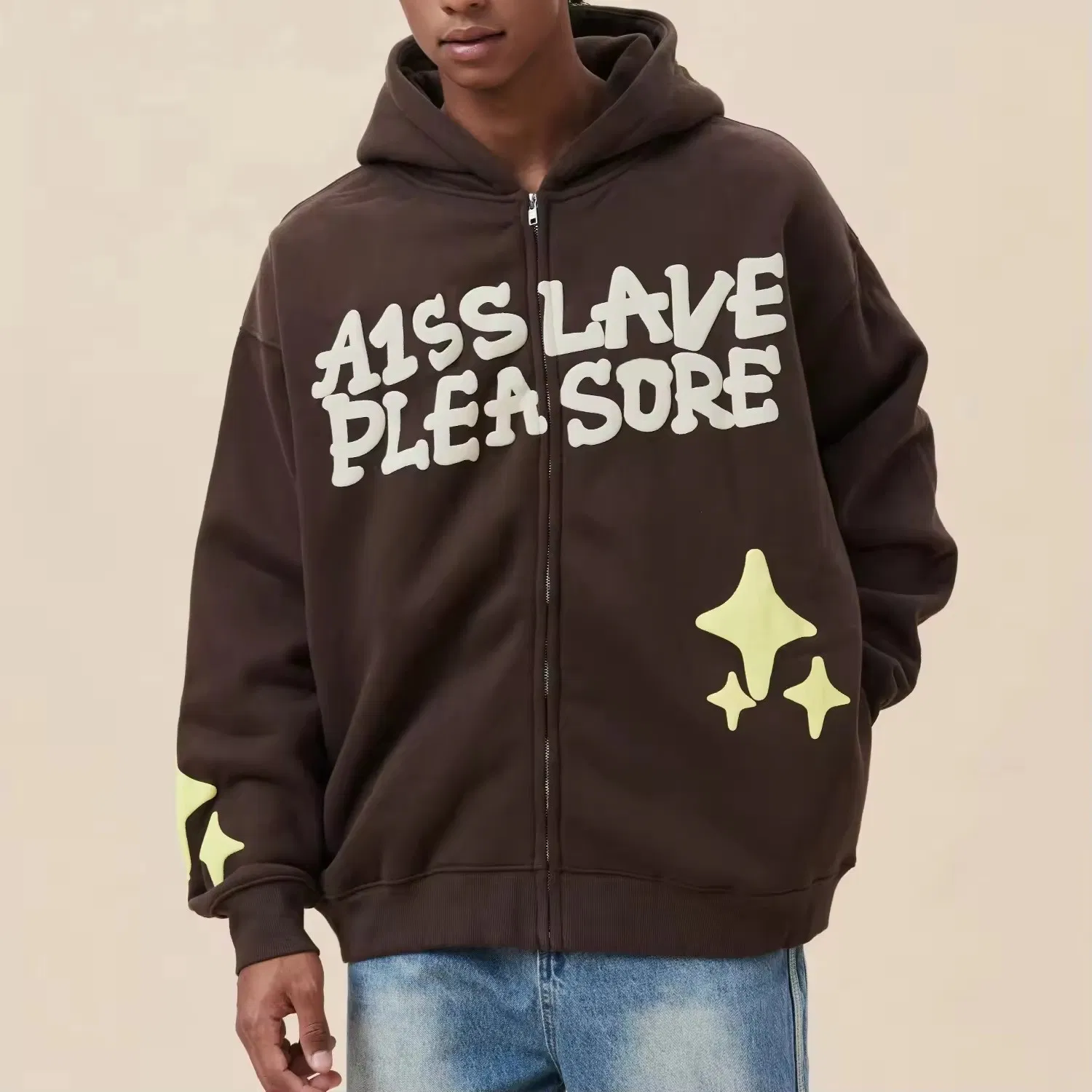 Sudadera para Hombre del Fabricante Sudaderas con Capucha y Cremallera de gran tamaño con Estampado Personalizado de 100% Algodón