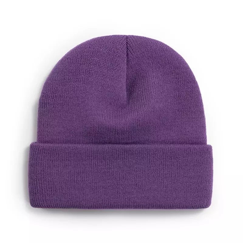 Gorro de Lana Bordado con Logotipo Personalizado, Gorro de Punto de Color en blanco para Mujer y Hombre