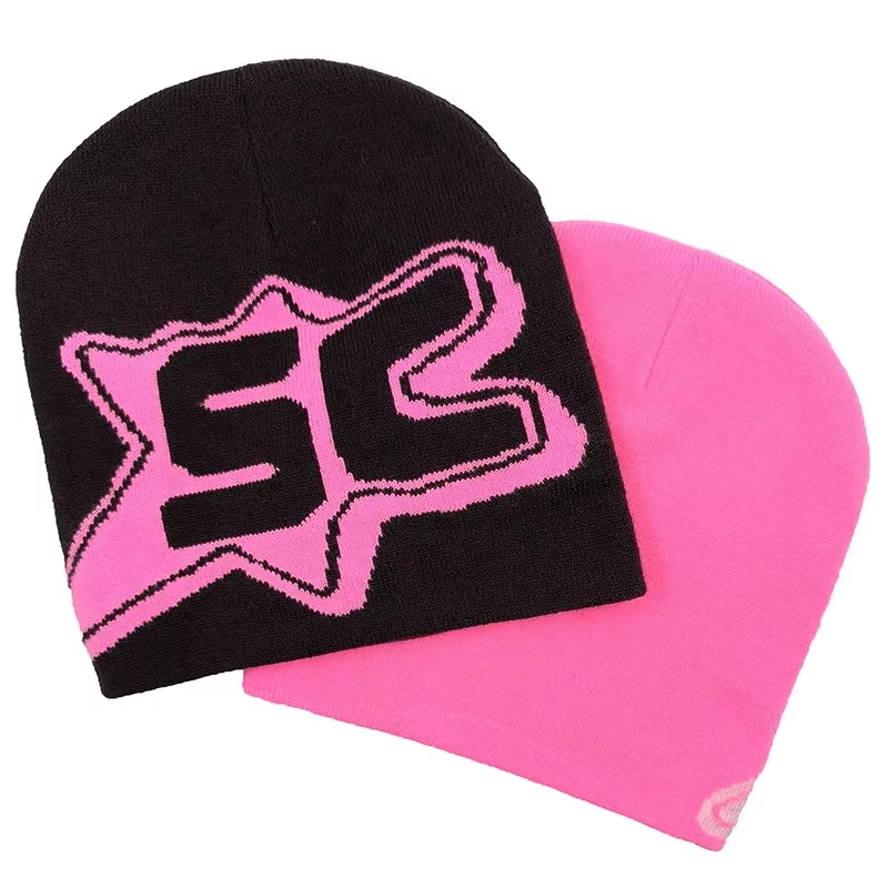 Y2K Sin Puños Sin Patrón de Estrella Jacquard Sin Puños Sombreros de Fabricante Gorra Slouchie Gorro de Pescador Tejido Logo Diseñador Personalizado