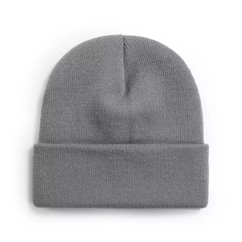 Gorro de Lana Bordado con Logotipo Personalizado, Gorro de Punto de Color en blanco para Mujer y Hombre