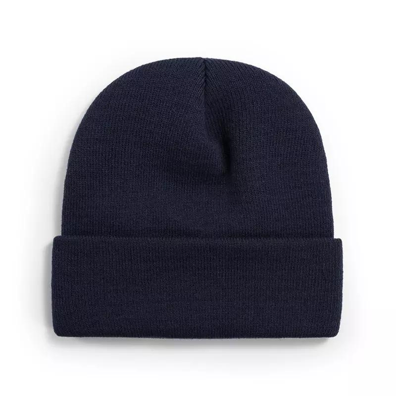 Gorro de Lana Bordado con Logotipo Personalizado, Gorro de Punto de Color en blanco para Mujer y Hombre