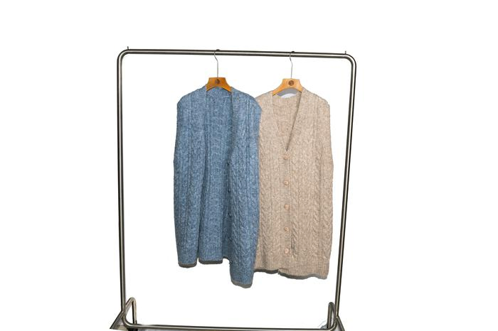 Blusa de Tela para Mujer Suéter Cárdigan de color rosa o azul para mujer&amp;prime;s