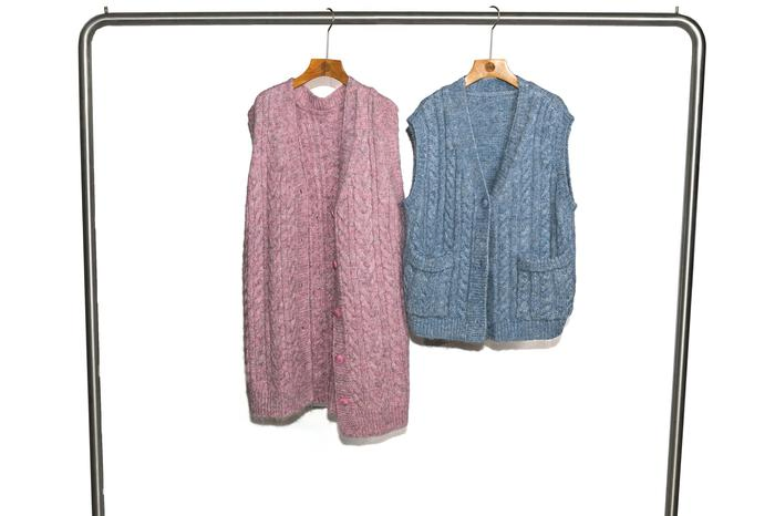 Blusa de Tela para Mujer Suéter Cárdigan de color rosa o azul para mujer&amp;prime;s