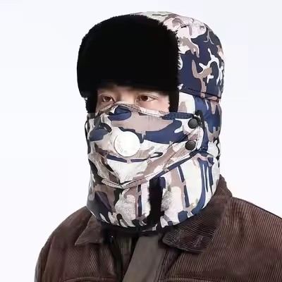 Sombrero de Cazador de Aviador Ruso Para Hombre, Esquí, a Prueba de Viento, con Orejeras, Piel Sintética, Sombrero de Bombardero de Invierno