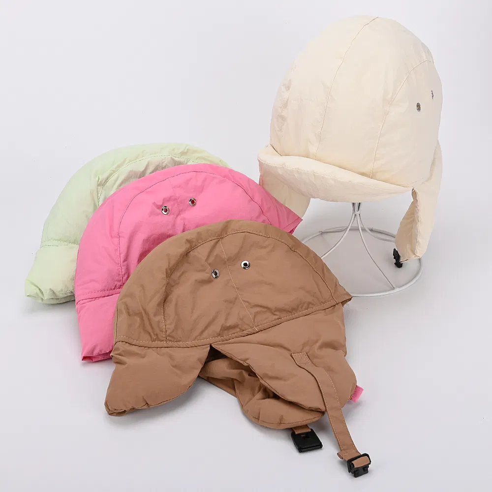 Ligereza de Invierno Protección Cálida para los Oídos Casco de Vuelo Sombrero de Trampero Sombrero de Aviador Liso de Nieve Unisex