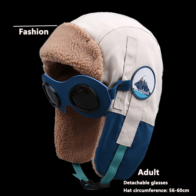 Gorro de Piloto para Bebé Para Niños, Gafas para Adultos, Gorro de Invierno Cálido, Orejeras de lana, Gorro