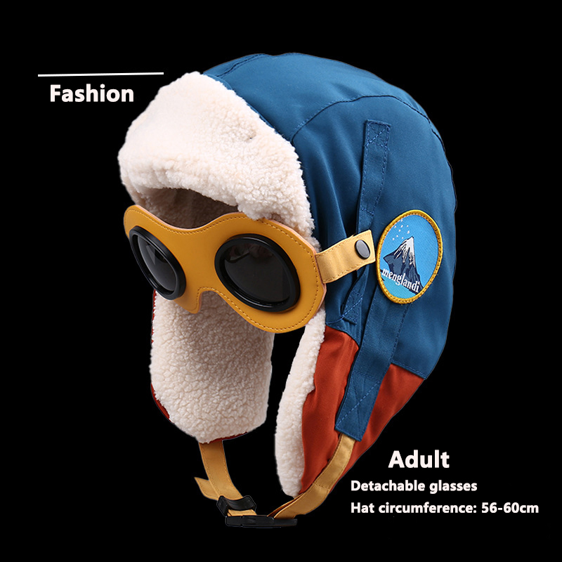 Gorro de Piloto para Bebé Para Niños, Gafas para Adultos, Gorro de Invierno Cálido, Orejeras de lana, Gorro