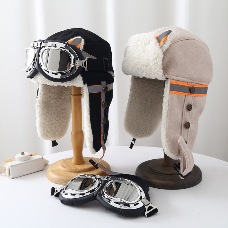 Gorra de Cazador de Caza Para Mujer, Sombreros Peludos de Invierno, Sombrero Cálido de Aviador, Niños Adultos