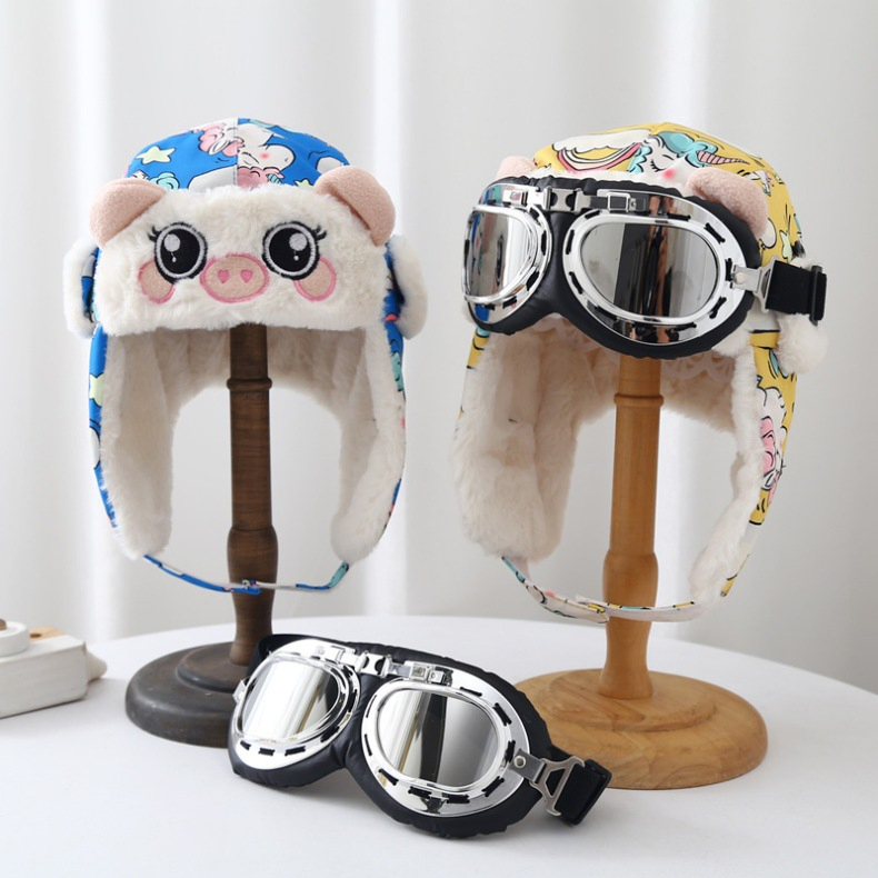 Gorra de Cazador de Caza Para Mujer, Sombreros Peludos de Invierno, Sombrero Cálido de Aviador, Niños Adultos