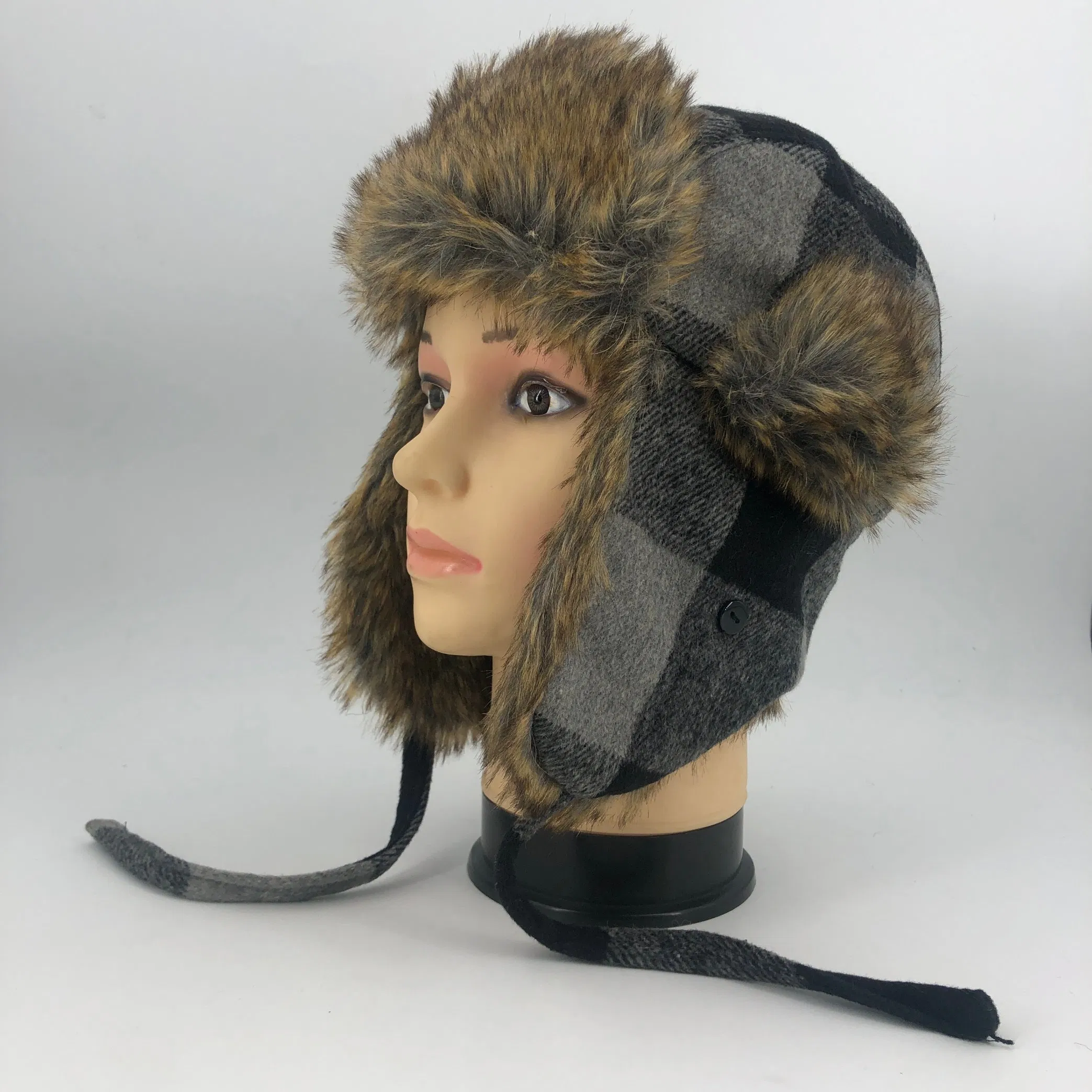2022 Sombreros de Bombardero con Orejeras Gorras Sombrero de Trampero Soldado con Orejeras de Piel Sintética Gorro de Esquí para Nieve