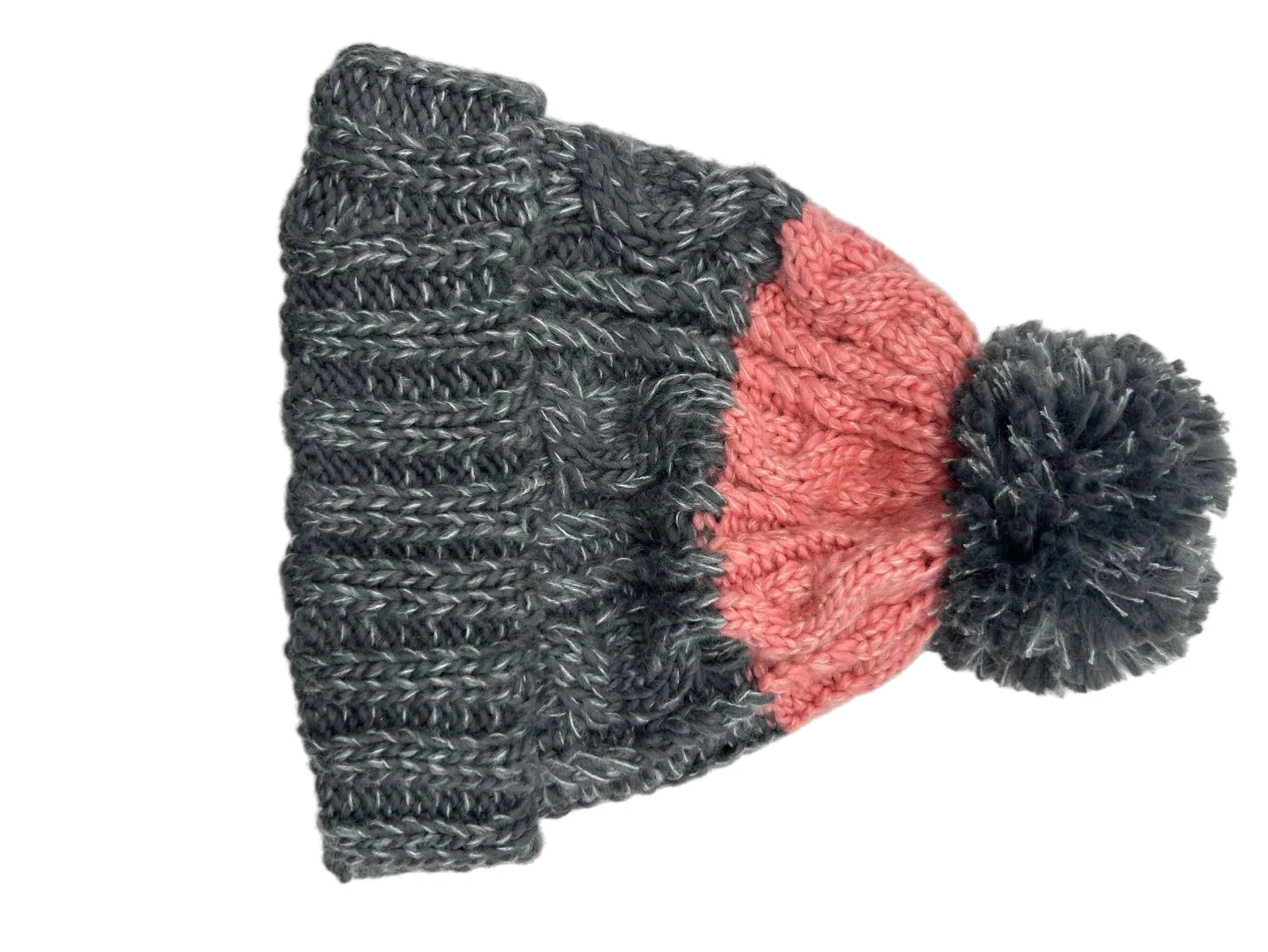 Gorra de punto de dos colores para mujer con estilo y#39; s con POMPONES de moda