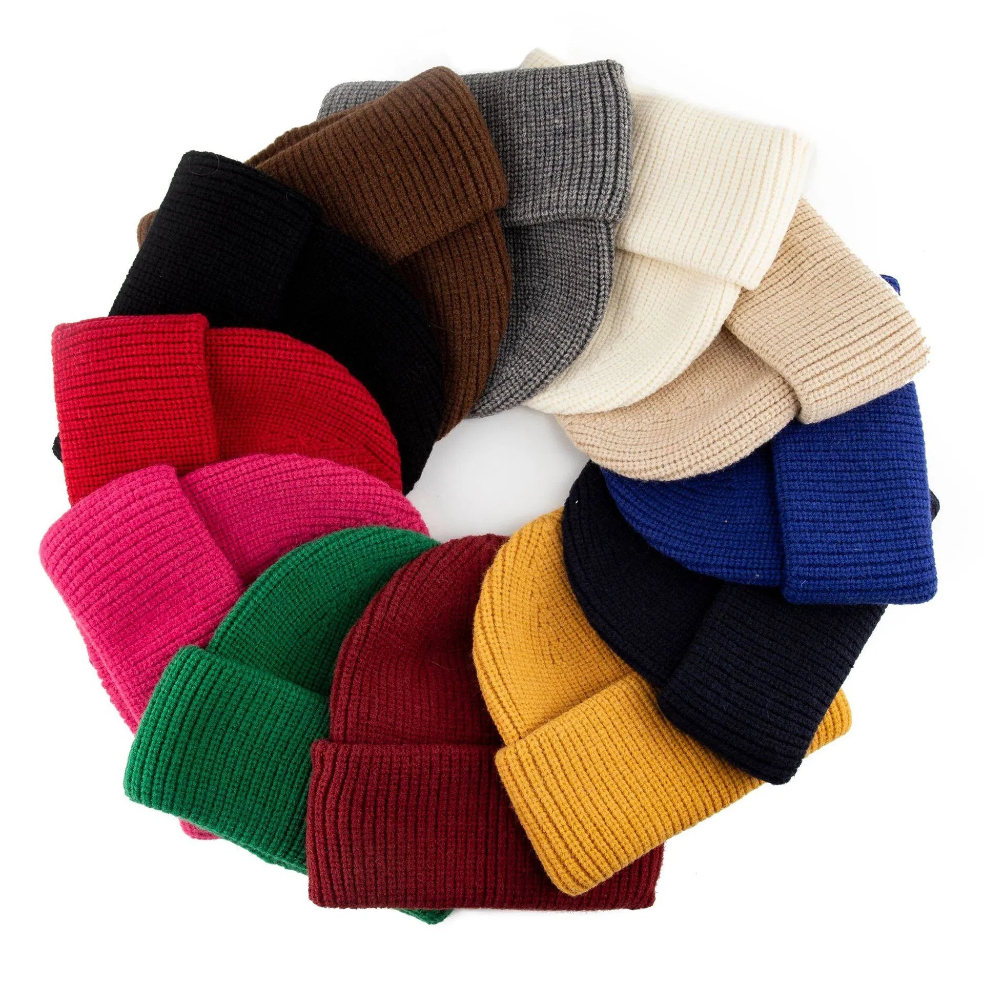 Diseño Multicolor de Acrílico Colorido de la Detección de la aguja del Sombrero de la Gorrita Tejida del Invierno