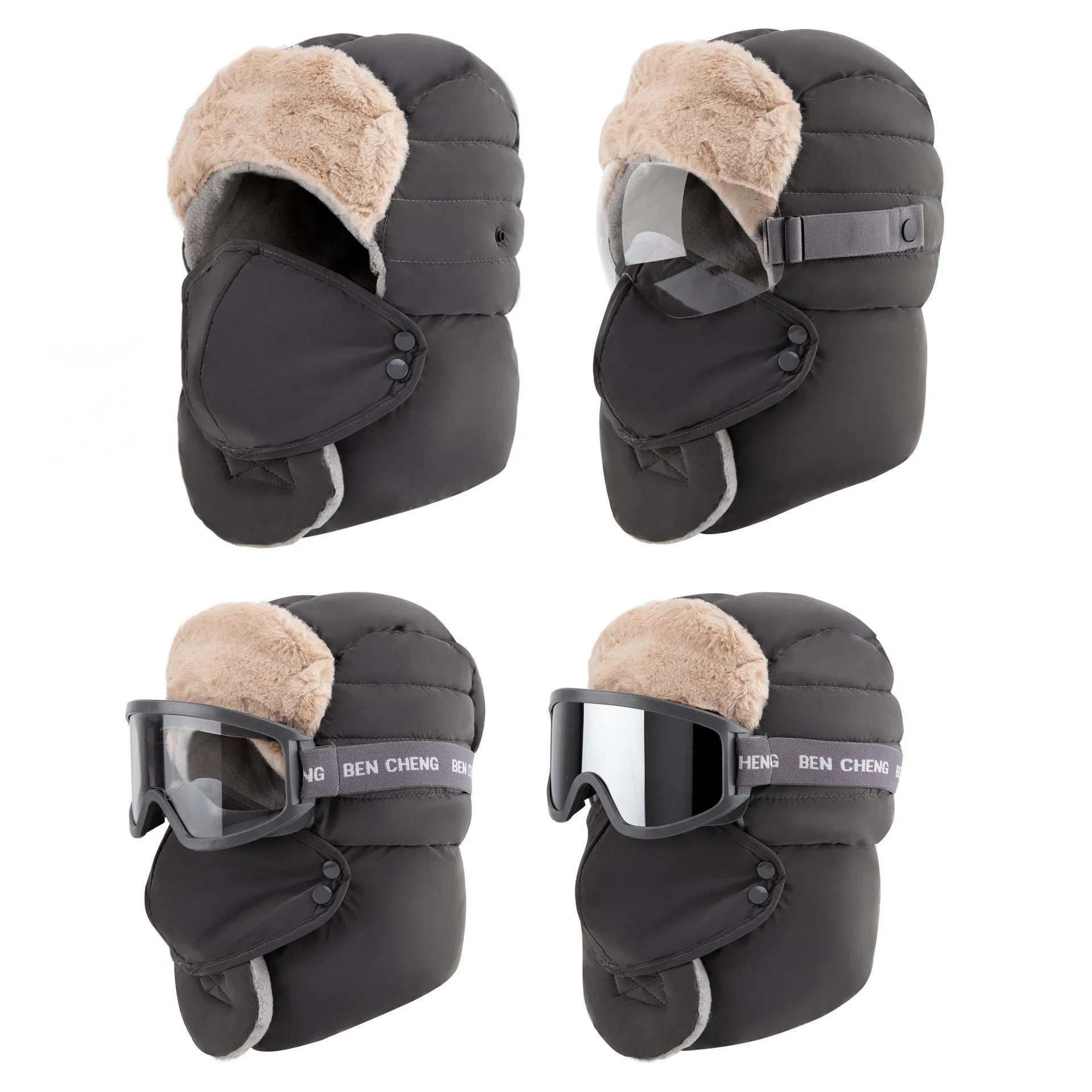 Nuevo Gorro de Esquí Grueso y Cálido con Protección para los Oídos, Carácter a Prueba de Frío, Resistente al Viento, Hombres, Mujeres, Adultos y#39;Gafas para exteriores Inspiradas en Lei