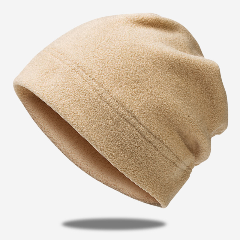 Gorros de Invierno con Gorro Holgado con Etiqueta de Logotipo Personalizado de Forro Polar