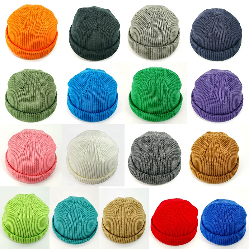 Venta al por Mayor de Alta Calidad para Hombres/Mujeres, 100% Acrílico, Logotipo Bordado Personalizado, Gorro de punto, Gorro Cálido de Invierno Plegable para Niños / Niños