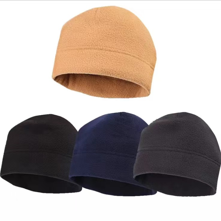 Gorros de Invierno con Gorro Holgado con Etiqueta de Logotipo Personalizado de Forro Polar