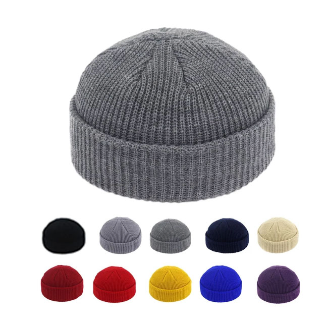 Venta al por Mayor de Alta Calidad para Hombres/Mujeres, 100% Acrílico, Logotipo Bordado Personalizado, Gorro de punto, Gorro Cálido de Invierno Plegable para Niños / Niños