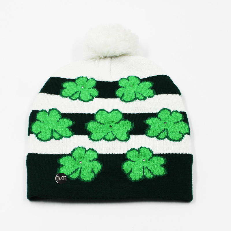 Gorro de Punto Navideño con Pompón LED 2025 para Regalo de Fiesta de Invierno