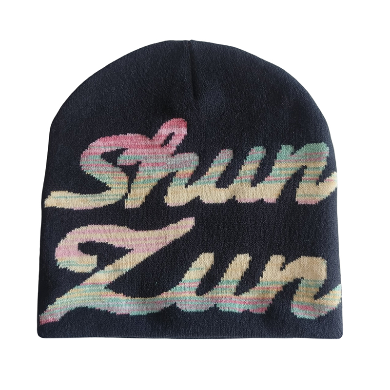 Gorro de punto Jacquard del Fabricante Sombreros ajustados Gorros Cálidos personalizados