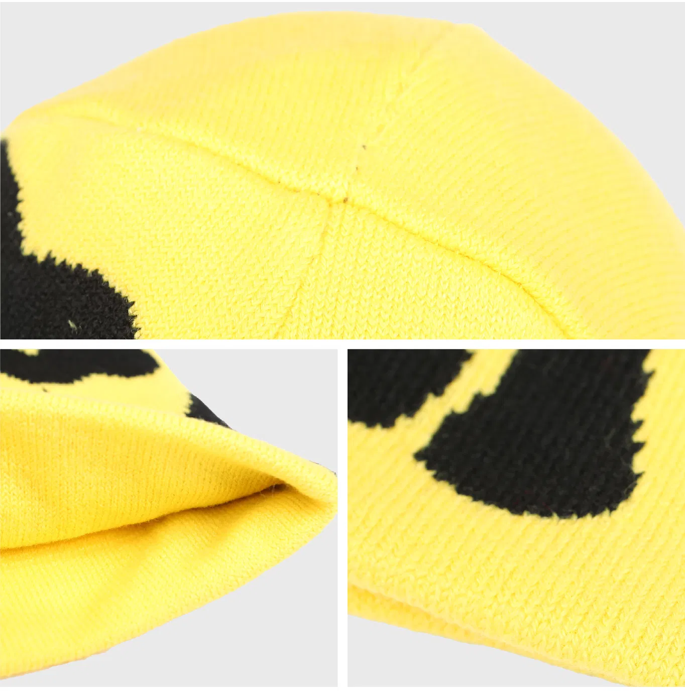 Venta al por mayor Logotipo Bordado Personalizado Gorras de Jacquard Holgadas Sombreros de punto de invierno Gorro Mea