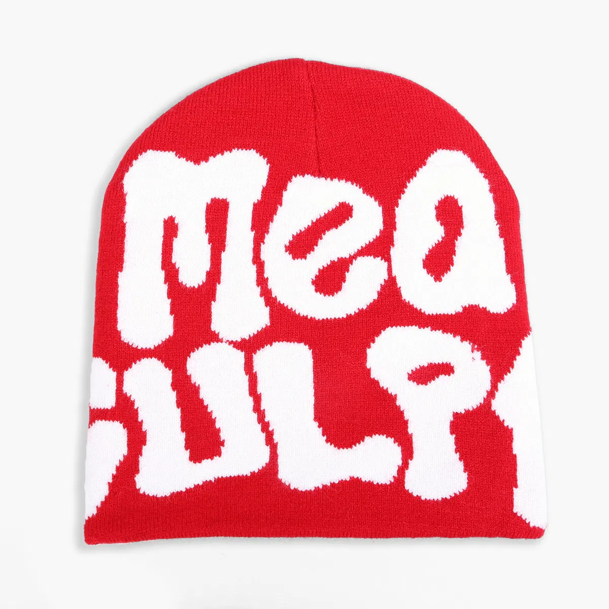 Venta al por mayor Logotipo Bordado Personalizado Gorras de Jacquard Holgadas Sombreros de punto de invierno Gorro Mea