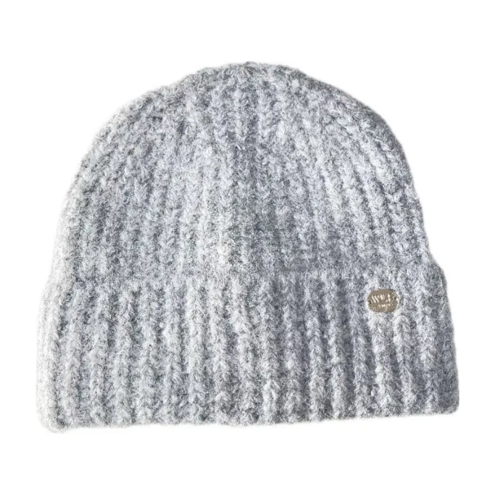 Gorro de Punto de Moda de Invierno Mezclado de Lana Gorro con Puños Estampados Cálidos
