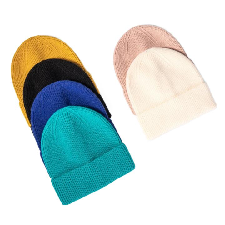 Otoño Invierno Color Sólido Logotipo Personalizado Venta Al Por Mayor Sombrero de Punto para Mujer Gorro de Punto de Hip-Hop de Moda