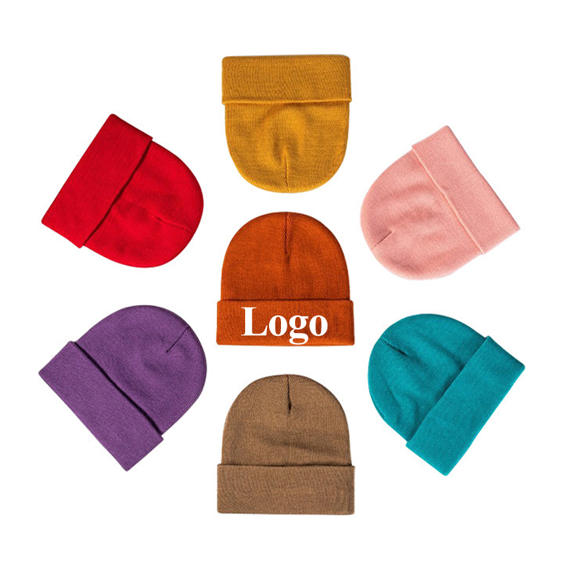 Gorro de punto de invierno Holgado de lujo al por mayor con Logotipo Personalizado Bordado