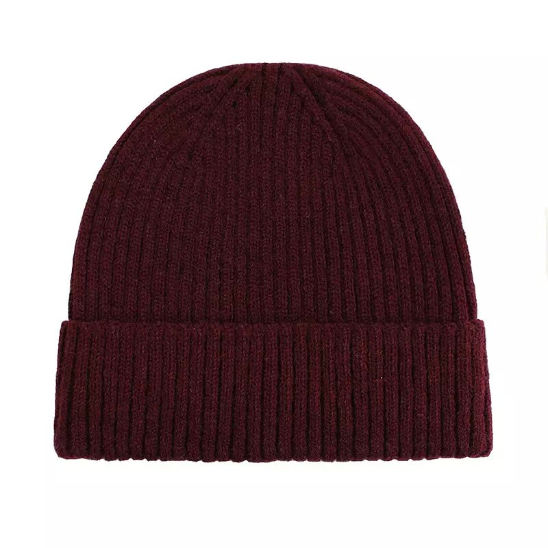 Gorros de Invierno de Punto Personalizados Cálidos Y Suaves Acogedores de Mezcla de Lana Sólida con Bordado