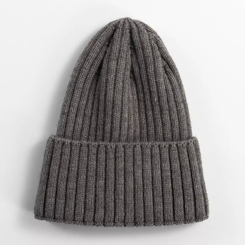 Gorros de Invierno de Punto Personalizados Cálidos Y Suaves Acogedores de Mezcla de Lana Sólida con Bordado